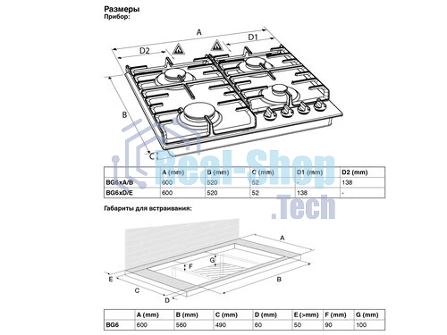 Газовая варочная панель Gorenje GTW642SYW белый