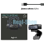 Веб-камера Logitech C920 1920x1080, 30 кадр/с, USB Type-A, микрофон (2 шт, шумоподавление), автоматическая фокусировка, автоосвещение, универсальное крепление