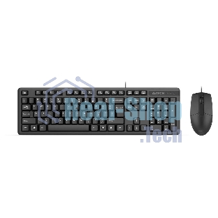 Комплект клавиатура+мышь A4Tech KK-3330S проводной, USB, 1200 DPI, чёрный