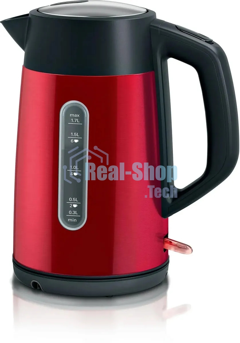 Электрочайник Bosch TWK4P434 красный, 1.7 л, 2400 Вт, скрытый нагревательный элемент
