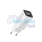 Сетевое зарядное устройство Maxvi A402PD LED 33W, 1xUSB-A, 1xUSB-C, белый