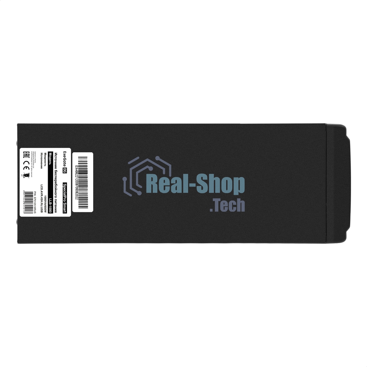 Источник бесперебойного питания ExeGate EP212519RUS SpecialPro Smart LLB-1000.LCD.AVR.4SH.RJ.USB 1000VA, черный, 4 евророзетки, USB