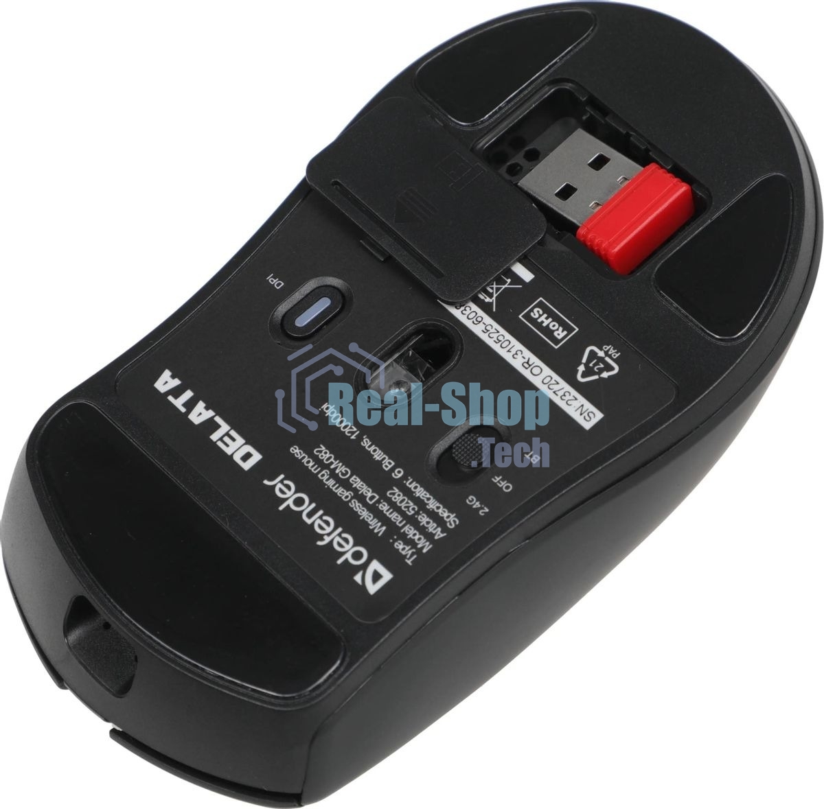 Мышь беспроводная Defender Delata GM-082 черный, 12000 dpi, радиоканал, Bluetooth, USB, кнопки - 6