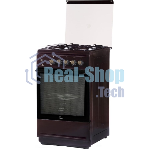 Плита газовая Flama N FG 24237 B коричневый, конфорок 4 газовых, духовка 50 л, 50 см x 85 см x 60 см