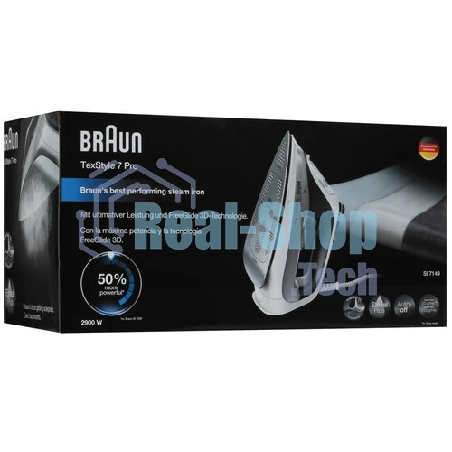 Утюг Braun SI7149WB серый, 2900 Вт, 50 г/мин, 220 г/мин, 300 мл