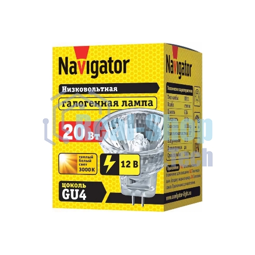 Лампа галогенная Navigator MR11 20Вт 12В 2000h