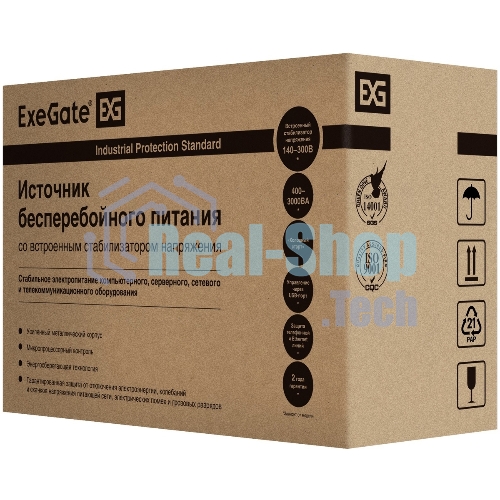Источник бесперебойного питания ExeGate EP212519RUS SpecialPro Smart LLB-1000.LCD.AVR.4SH.RJ.USB 1000VA, черный, 4 евророзетки, USB