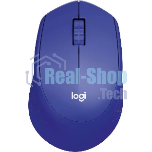 Мышь беспроводная Logitech M330 SILENT PLUS синий, 1000 dpi, радиоканал, USB, кнопки - 3