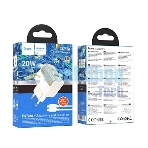 Сетевое зарядное устройство HOCO CS71Aaa 1USB+1Type-C 3.0A PD 20W+QC3.0 для Type-C Type-C, 1м, белый