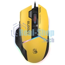 Мышь проводная A4Tech Bloody W95 Max Sports желтый/серый, 12000 dpi, USB, кнопки - 10