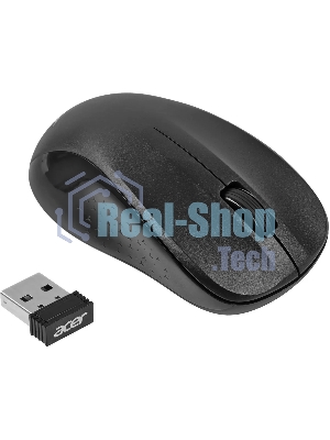 Мышь беспроводная Acer OMR302 черный, 1200 dpi, радиоканал, USB, кнопки - 3