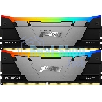 Оперативная память Kingston Fury Renegade, DDR4, 16Gb (2x8GB), 4600MHz, CL19, DIMM, с радиатором, RGB, черный/серебристый