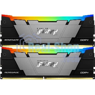 Оперативная память Kingston Fury Renegade, DDR4, 16Gb (2x8GB), 4600MHz, CL19, DIMM, с радиатором, RGB, черный/серебристый