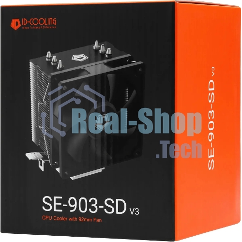 Кулер CPU ID-Cooling SE-903-SD V3 черный 92мм алюминий+медь 2000rpm 23.1db 3-pin 130W 123мм