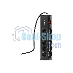 Сетевой фильтр CROWN CMPS-11 черный, 10 розеток, 3 м