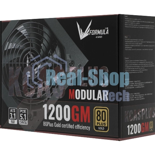 Блок питания Aerocool/Formula KCAS PLUS 1200GM V2, 1200Вт, 80 PLUS Gold, модульный, 140мм, черный