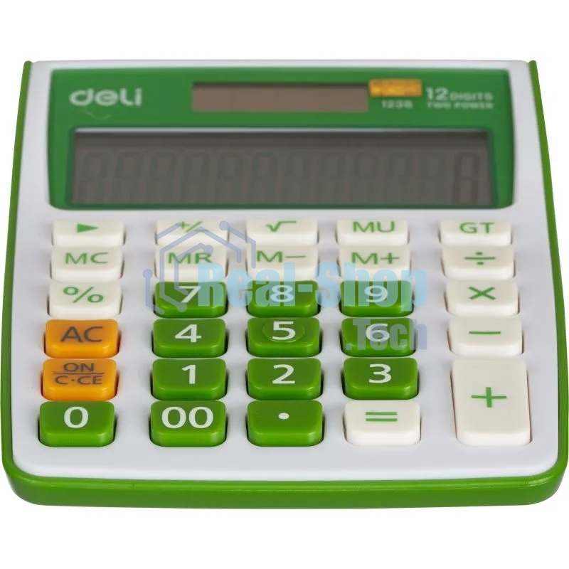 Калькулятор настольный Deli E1238/GRN зеленый 12-разр.