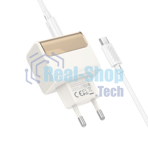Сетевое зарядное устройство HOCO CS71Aaa 1USB+1Type-C 3.0A PD 20W+QC3.0 для Type-C Type-C, 1м, белый