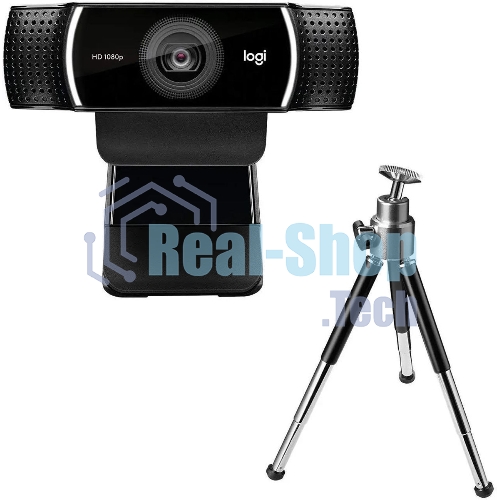 Веб-камера Logitech C922 Pro Stream 1920x1080, 30 кадр/с, USB Type-A, микрофон (2 шт, шумоподавление), автоматическая фокусировка, автоосвещение, универсальное крепление