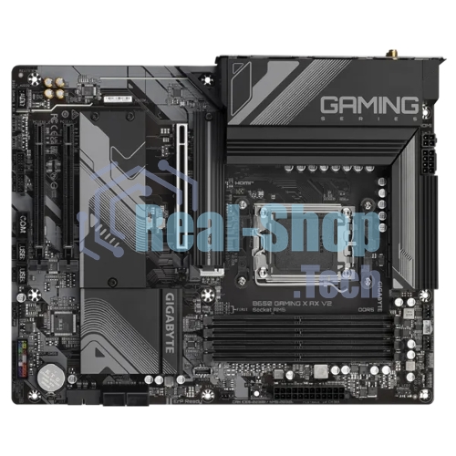 Материнская плата Gigabyte B650 GAMING X AX V2, AM5, AMD B650, 4xDDR5, 4xSATA, 3xM.2, 1xPCI-E 4.0 x16, 2xPCI-E 3.0 x1, 1xUSB-A 3.2 Gen 2, 3xUSB-A 3.2 Gen 1, 1xUSB-C 3.2 Gen 2, 1x 2.5Gb LAN, 3x3.5 мм, 7.1, ATX