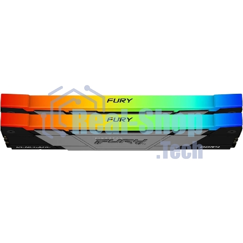 Оперативная память Kingston Fury Renegade, DDR4, 16Gb (2x8GB), 4600MHz, CL19, DIMM, с радиатором, RGB, черный/серебристый
