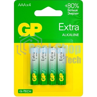 Батарея GP Extra Alkaline 24AXA21-2CRSBC4 AAA (4шт) блистер