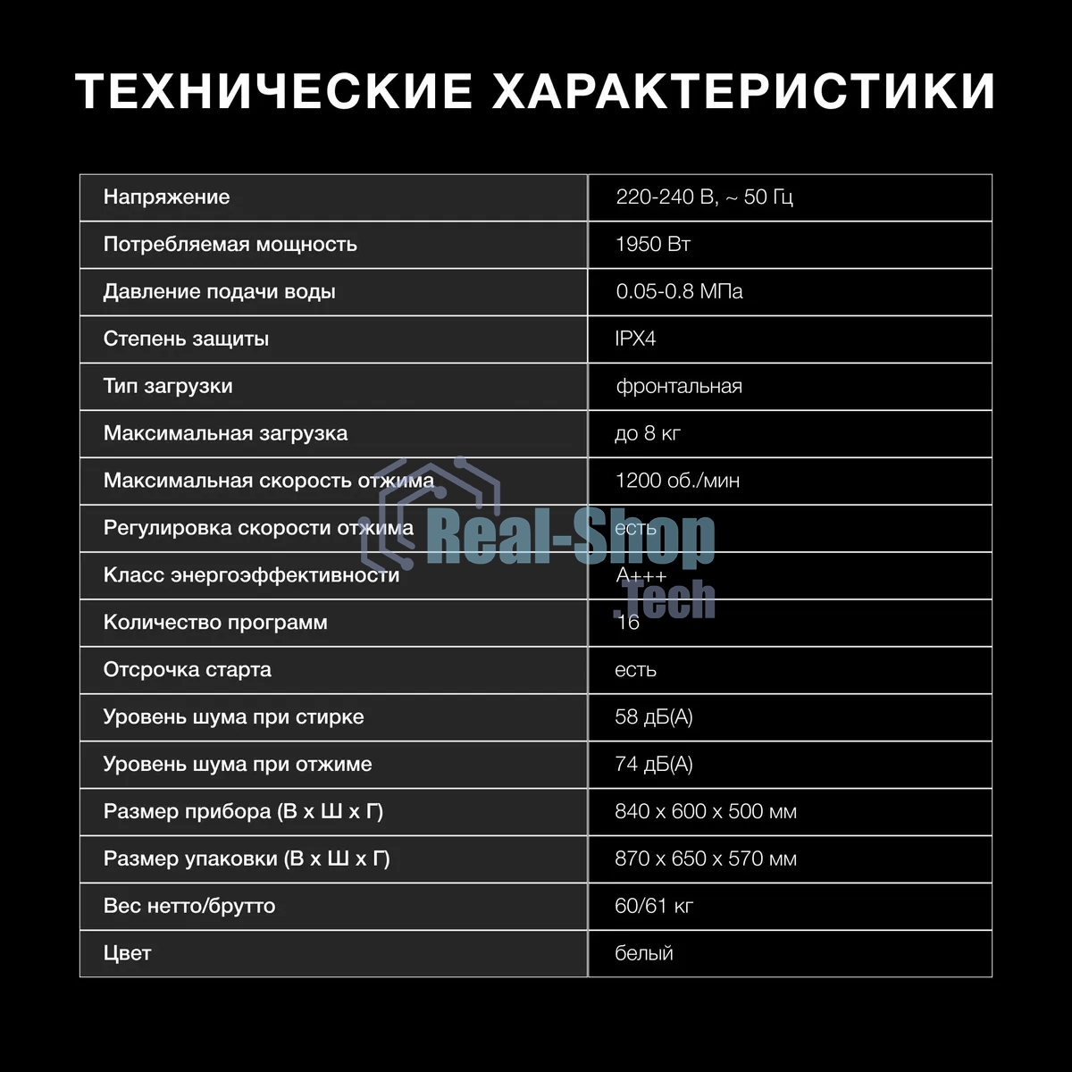 Стиральная машина Hyundai WME8203 белый, загр. фронтальная макс.: 8 кг 1200 об/мин класс: А+++