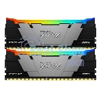 Оперативная память Kingston Fury Renegade, DDR4, 16GB (2x8GB), 3600MHz, CL16, DIMM, с радиаторами, RGB, серый/черный