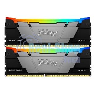 Оперативная память Kingston Fury Renegade, DDR4, 16GB (2x8GB), 3600MHz, CL16, DIMM, с радиаторами, RGB, серый/черный