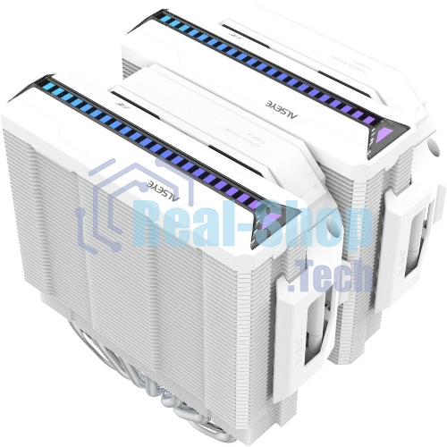 Кулер для процессора Alseye W700-W(USA) белый, 120 мм, алюминий/медь, 2200 об/мин, 35.3 дБ, 4 pin, 230 Вт, 159 мм