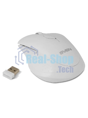 Мышь беспроводная SVEN RX-425W белый, 1600 dpi, радиоканал, USB, кнопки - 6