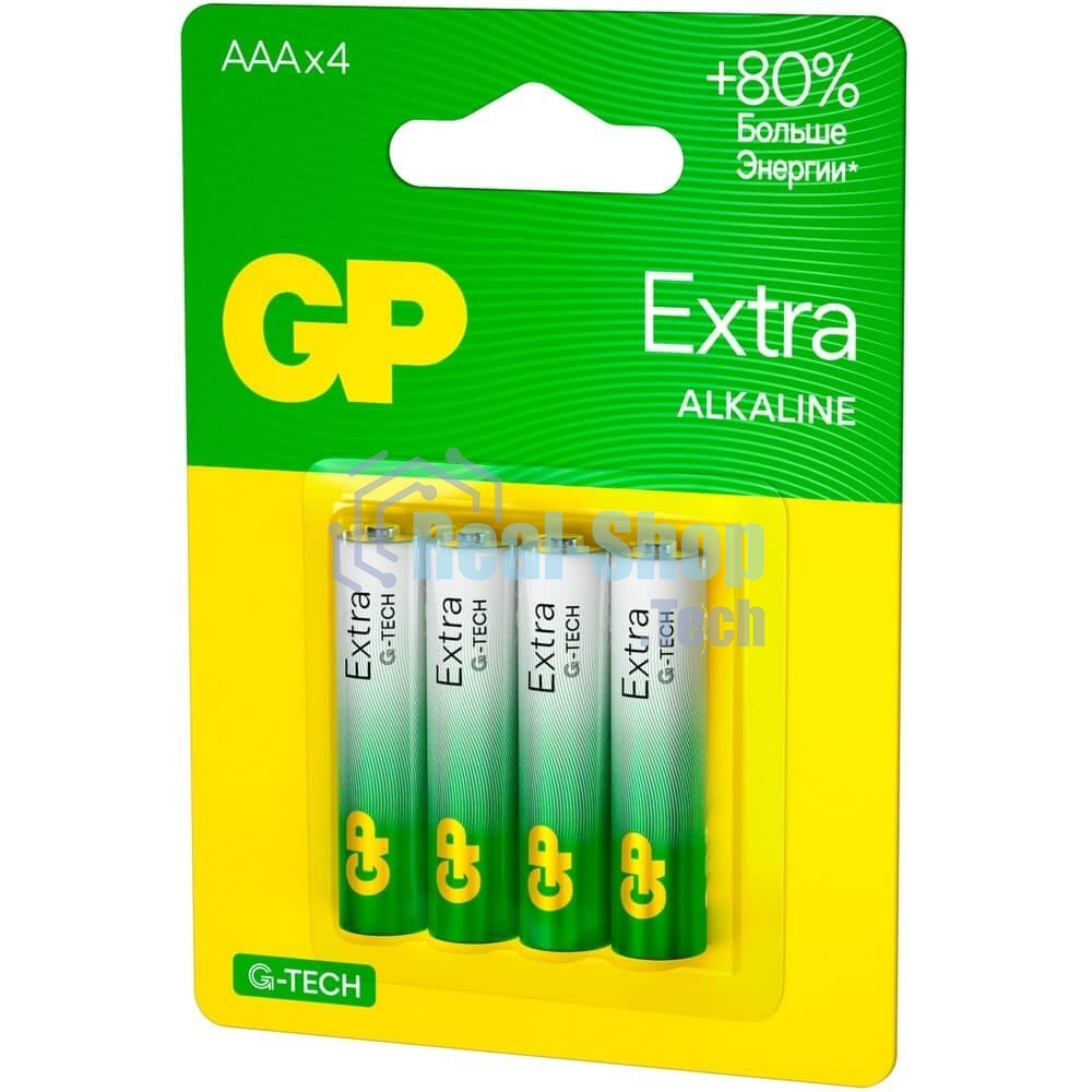 Батарея GP Extra Alkaline 24AXA21-2CRSBC4 AAA (4шт) блистер