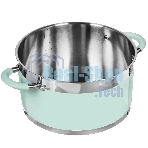 Кастрюля LARA LR02-545 MINT 26x14 см, 7,2 л, носик, индукционное дно, крышка с бортом, нержавеющая сталь