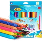 Карандаши цветные Deli EC126-24 Super Wings, шестигранный профиль, пластик коробка с европодвесом (24шт)