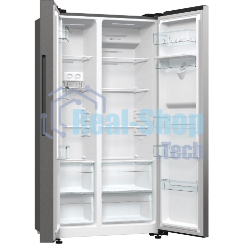 Холодильник Gorenje NRR9185EAXLWD серебристый двухкамерный 353/191л морозилка снизу, No Frost, Side by Side