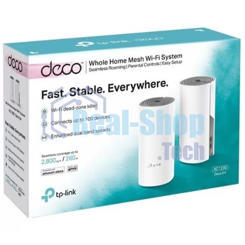 Роутер TP-Link DECO E4(2-PACK) AC1200 Домашняя Mesh Wi-Fi система