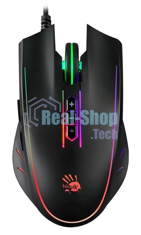 Мышь проводная A4Tech Bloody Q81 черный, 3200 dpi, USB, кнопки - 8