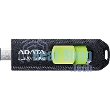 Флешка USB ADATA UC300 (ACHO-UC300-128G-RBK/GN), 128Gb, Type-C USB 3.2, R/W 100/30, черный/зеленый