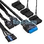 Компьютерный корпус Miditower ExeGate EVO-5001A-600NPX (ATX, БП 600NPX с вент. 12 см, 2хUSB+1хUSB 3.0+HD Audio, черный, 3 вент.12см с RGb подсветкой, боковая панель - закаленное стекло)