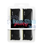 Оперативная память Kingston Fury Beast, DDR4, 32GB (2x16GB), 3200MHz, CL16, DIMM, с радиатором, RGB, черный
