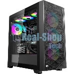 Компьютерный корпус PCCooler C3D510 BK ARGb, Tempered Glass Full Tower, Black, TG, 0.7 SPCC, 3x120мм ARGb E-ATX, ATX, mATX, mITX 170/390/410мм 2x2.5