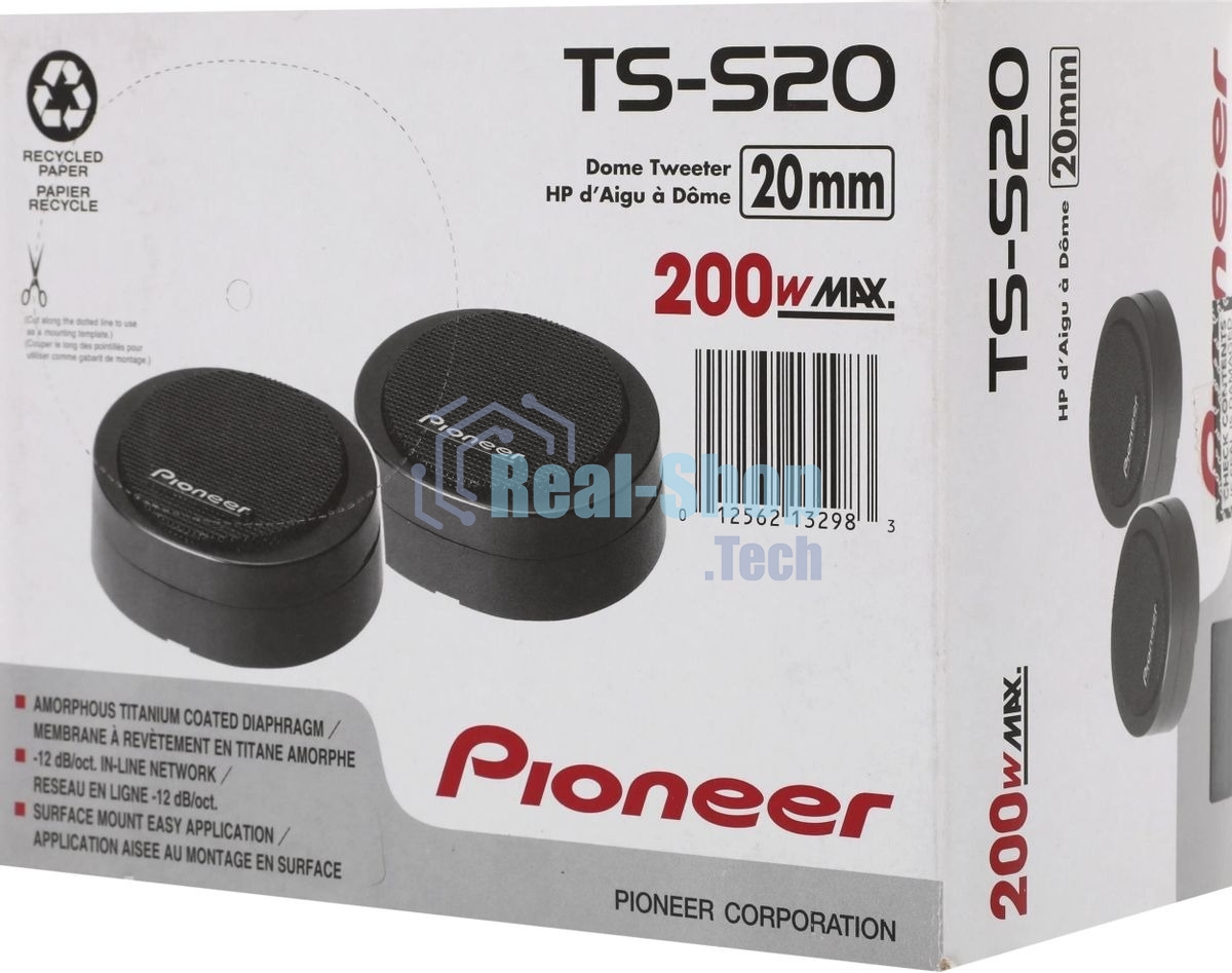 Колонки автомобильные Pioneer TS-S20 200Вт 92дБ 8Ом 2см (ком.: 2кол.) твитер