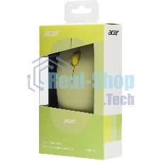 Мышь беспроводная Acer OMR205 зеленый/желтый, 1200 dpi, радиоканал, USB, кнопки - 3