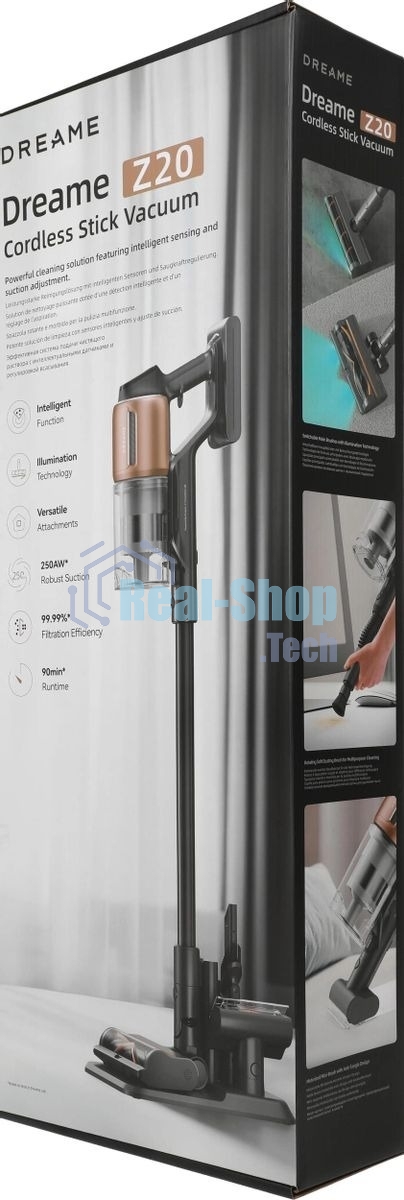 Пылесос вертикальный DREAME Z-Series Z20 черный, питание от аккумулятора, 250 Вт, уборка сухая, пылесборник 0.6 л