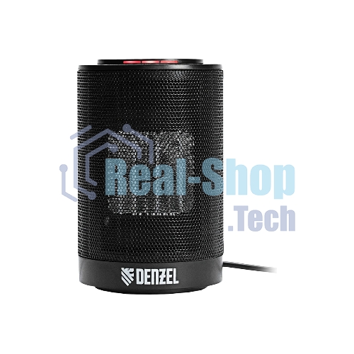 Тепловентилятор керамический Denzel DTFC-1200, черный, 600/1200 Вт, 12 м2, 3 режима, термостат