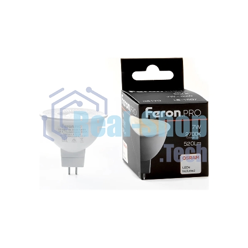 Лампа светодиодная Feron PRO LB-1607 (38179) 7 вт 230в G5.3 теплый с линзой 38 гр.