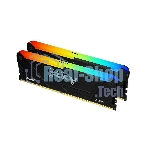 Оперативная память Kingston Fury Beast, DDR4, 32GB (2x16GB), 3200MHz, CL16, DIMM, с радиатором, RGB, черный