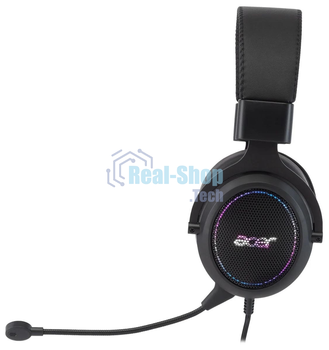 Гарнитура Acer AHW120 чёрный, проводная, USB, подсветка