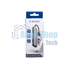 Док-станция Gembird UHB-D7, USB Type-C + USB, 3хUSB3.1, Type-C, RJ45, USB