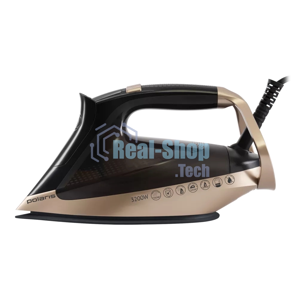 Утюг Polaris PIR-3225 AK WIFI IQ HOME черный/золотой, 3200 Вт, 120 г/мин, 270 г/мин, 450 мл